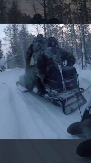 На снегоходе Рысь за озёрной ЧЁРНОЙ ЩУКОЙ. #shorts