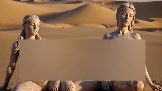 Art women plaster statue in sand смотреть онлайн