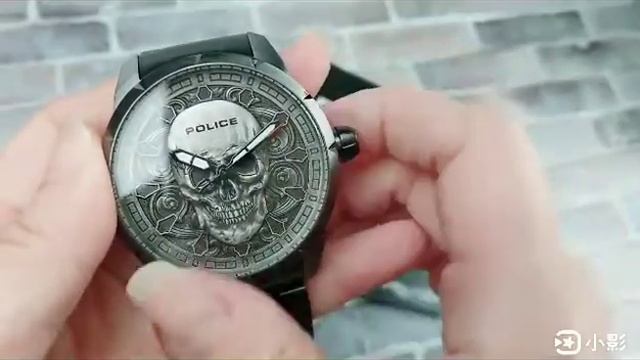 POLICE 義大利精品 個性潮流 骷髏頭 男錶 不銹鋼 防水 手錶 IP黑電鍍 15397JSU-57M смотреть онлайн