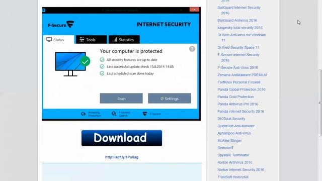 F-Secure Internet Security 2016 смотреть онлайн