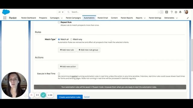 How to make an automation rule in Account Engagement (Pardot) смотреть онлайн
