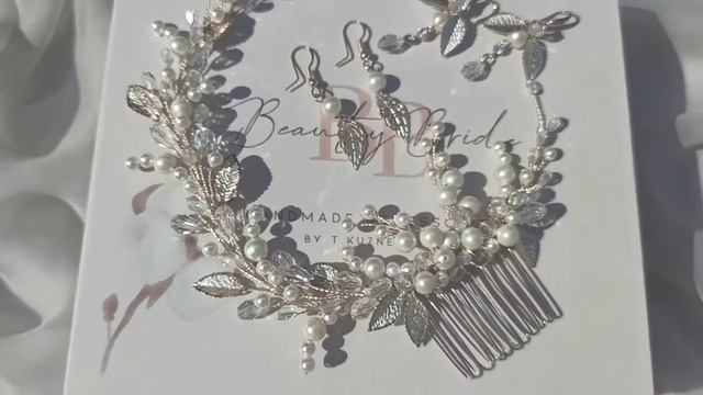 Свадебный гребень с жемчугом Майорка. Ручная работа. смотреть онлайн