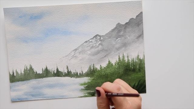 Springtime watercolor landscape/step-by-step tutorial смотреть онлайн