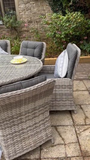 Rattan garden furniture oval table 8 chairs