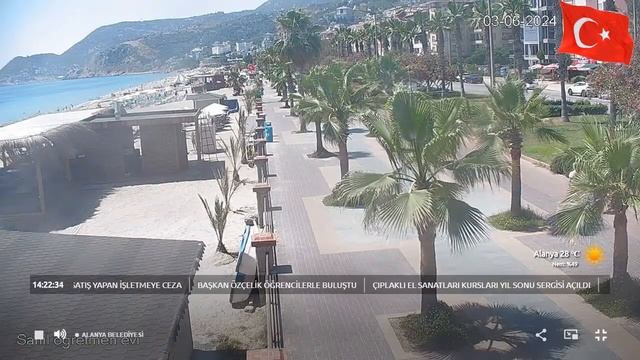 Alanya Live Camera. KLEOPATRA BEACH. Alanya Turkey 03.06.2024 #alanya #turkey #livestream #wether