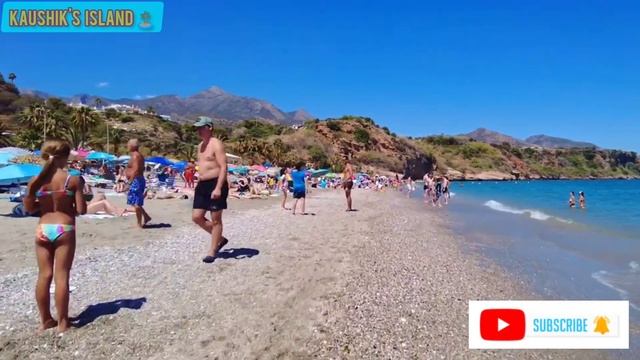 🇪🇸 4K 🌞Summer (23°c) Walk on Playa Burriana ,Nerja Spain 🇪🇸 | Burriana Beach 🏖️ walk | Costa Del So смотреть онлайн