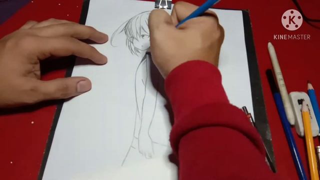 Anime Drawing #18 How To Draw Anime In Side View(graphite Pencil)