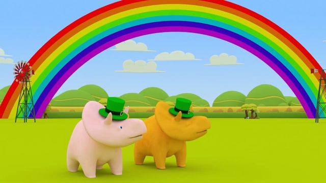 SAINT PATRICK - Learning about RAINBOW's COLORS - Learn with Dino | Learning Videos for Children смотреть онлайн
