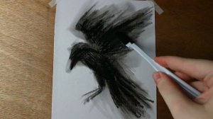 Рисуем ворона углем за несколько минут. Легко даже для новичков. Быстрый набросок