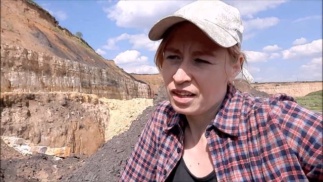 Домодедовский карьер. Юрские отложения. Огромные беллерофоны и окаменелости карбона.