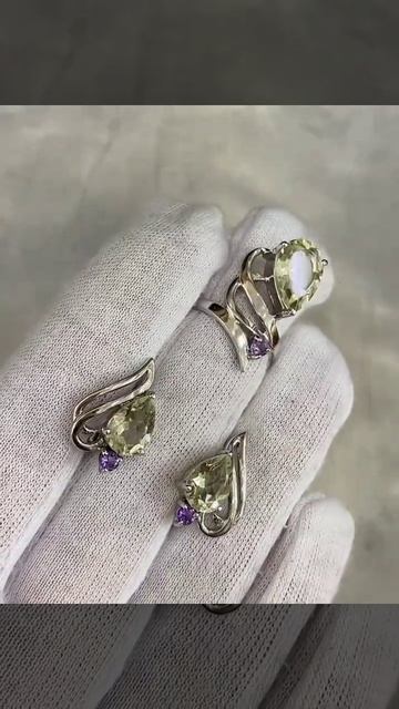 Жёлтый топаз, аметист 🌺 6800р🌺р.16,5 #желтыйтопаз #топаз #природныекамни #серебро925