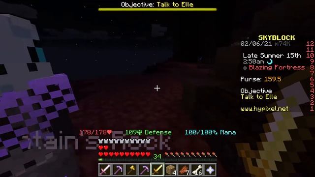 Going to the blazing fortress to collect nether quartz in Hypixel skyblock смотреть онлайн