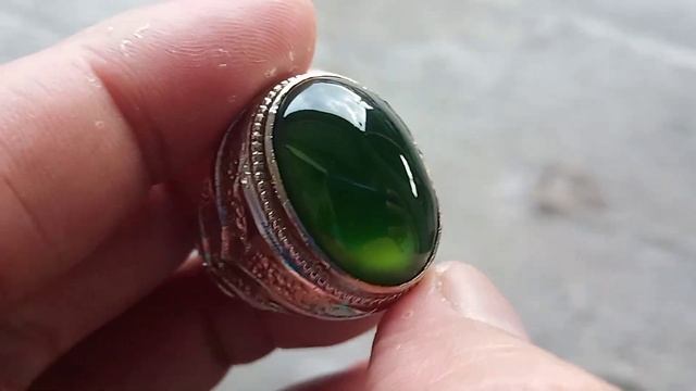 Batu Akik Giok Serpentine Ijo Botol 23.17.7 Alpaka 20 Hrg 350 Rb