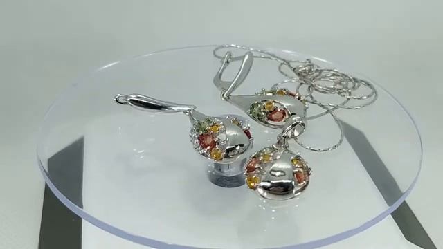 Серьги и кулон на цепочке с натуральными сапфирами Сонгеа Серебро 925 смотреть онлайн