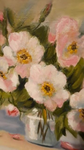 Картина Шиповник #shorts #shortvideo #oil #art #живопись #oilpainting #картина смотреть онлайн
