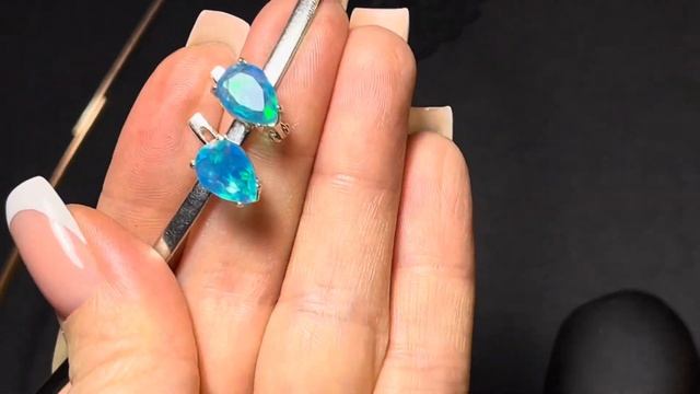 Серьги с Голубыми Опалами Параиба смотреть онлайн