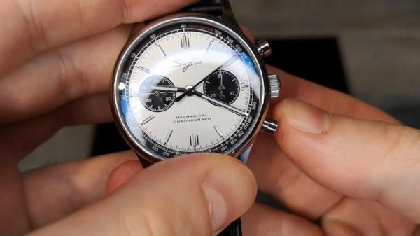Sugess White 40mm Panda Chinese Chronograph ST1901 1963 Sapphire Seagull Swan Neck Unboxing