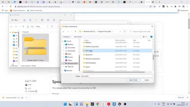 How to install the Spout plugin for OBS Studio using the zip folder смотреть онлайн