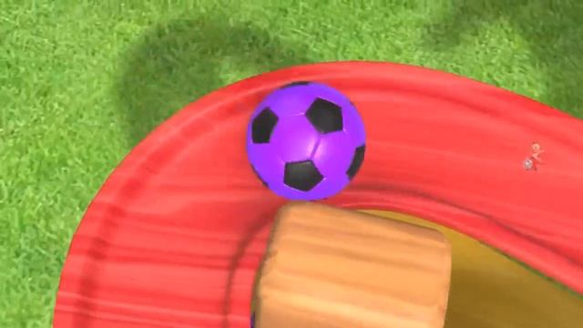 Учим цвета для детей с цветными футбольными мячами, деревянными игрушками, 3D анимацией _ Дошкольник смотреть онлайн