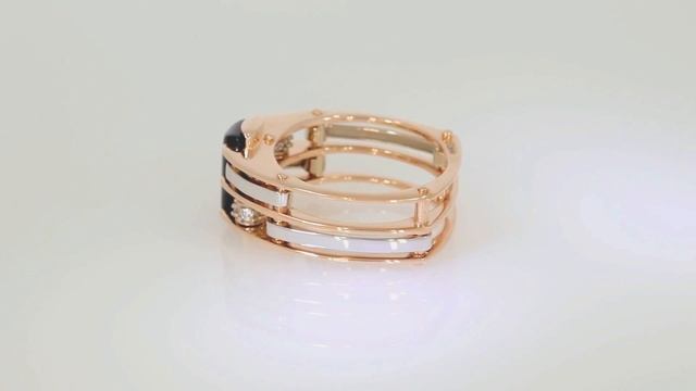 Золотое кольцо с агатом черным, артикул: 379622 смотреть онлайн