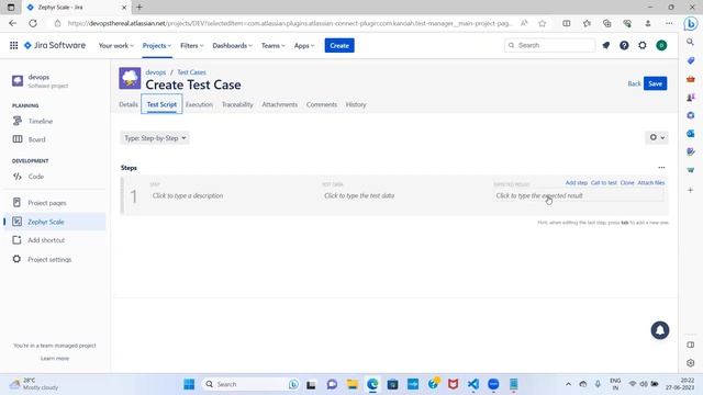 Zephyr Scale - Session1(Test Case)