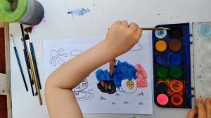 Раскрашиваем Синий Трактор красками