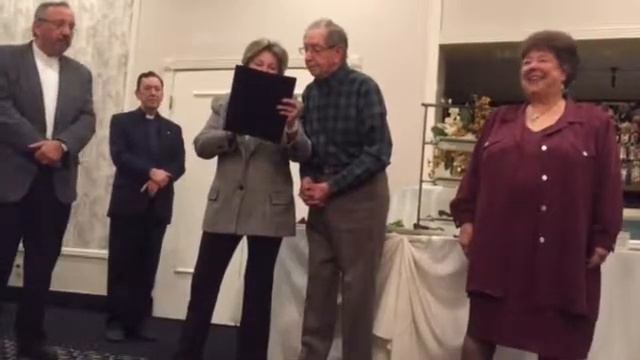 Rita Mercier Presents Henry Naruszewicz With A Citation For Turning 100 Years Old. @lowellsunnews