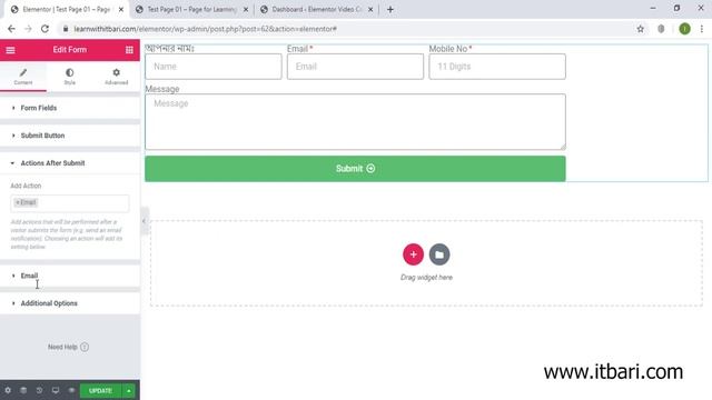 35 Contact Form | elementor pro full tutorial bangla смотреть онлайн