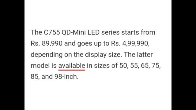 Tcl p745 and c755 QD mini led 4K google tv launched in india смотреть онлайн