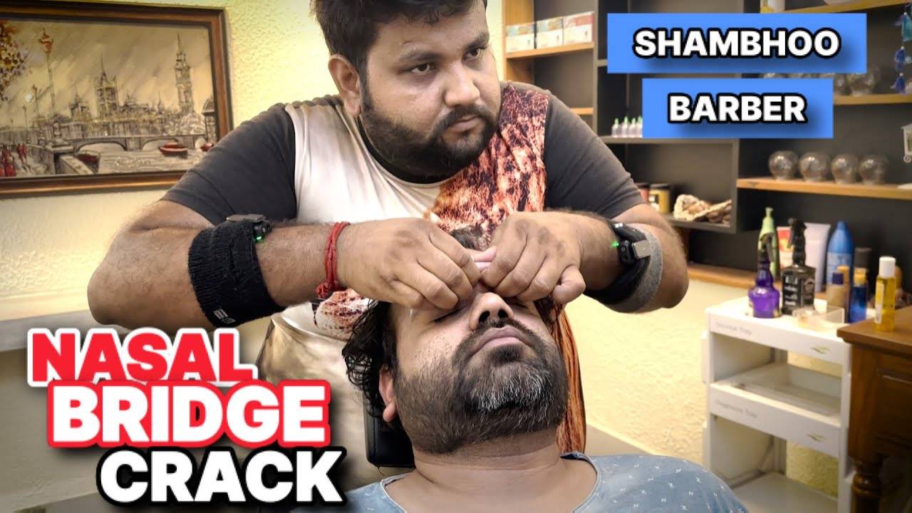 ASMR HAIR-CRACKING Head Massage, Skin Cracking, Nasal Bridge Crack By Indian Barber Shambhoo #Asmr смотреть онлайн