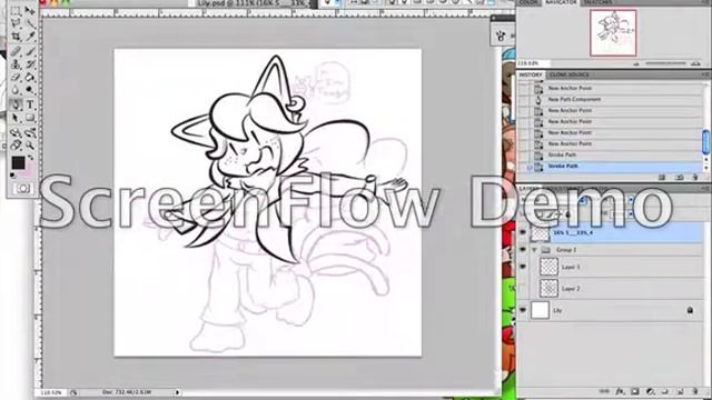 Drawing Lily on Photoshop смотреть онлайн