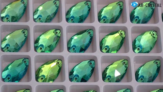 Пришивные стразы капли с плоским дном 11 18 Peridot