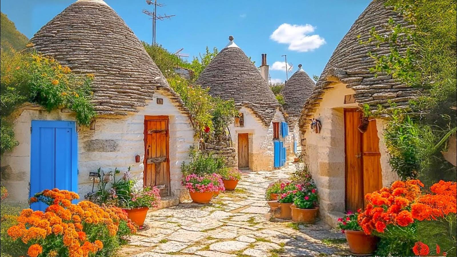 Альберобелло, Италия. Прогулка по сказочной деревне с домами Трулли, Италия в 4k 60fps смотреть онлайн