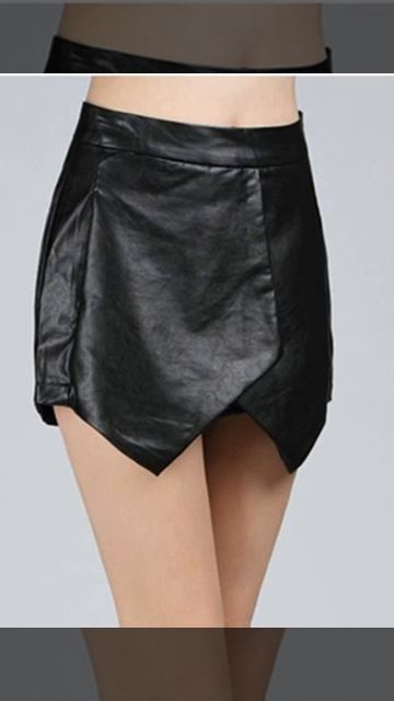 Fashion Pu Skirt Boots Pants Slimming Foot Leather Pants.avi