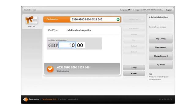 Activating A Gift Card With A Web Terminal смотреть онлайн
