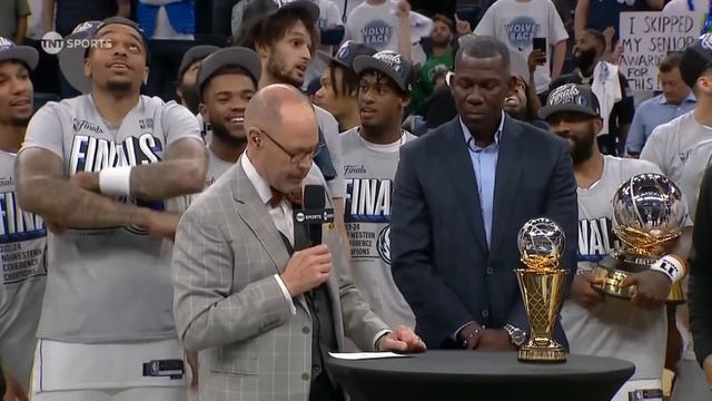 The Dallas Mavericks hoist the Western Conference Finals trophy 🏆 | NBA on ESPN смотреть онлайн