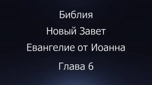 Библия. Новый Завет. Евангелие от Иоанна, глава 6.
