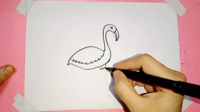 how to draw viral flamingo 🦩|| draw viral easy flamingo step by step || viral flamingo drawing смотреть онлайн