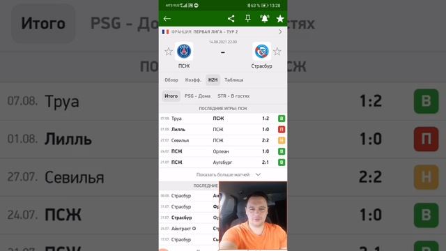 ПСЖ - Страсбур прогноз на матч 14.08.2021 железная ставка Франция Лига 1 💪👍⚽ смотреть онлайн