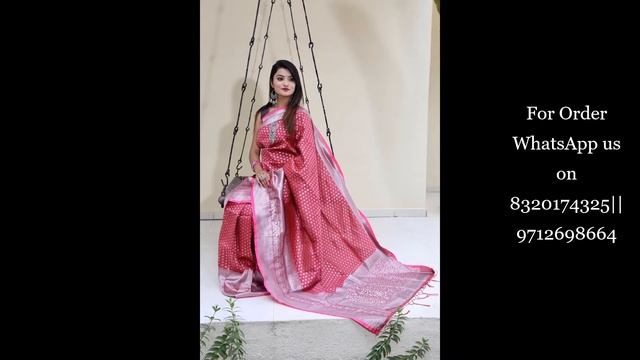 Lichi Silk Saree With Silver Zari Weaving Minakari Design All Over Wholesale price : 1149/- смотреть онлайн