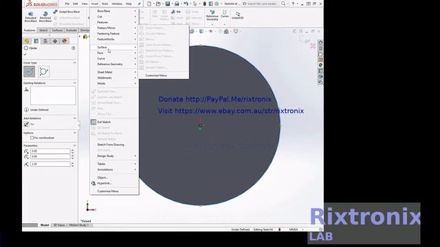 Tutorial designing chopstick with helix handle extrude boss helix solidworks смотреть онлайн
