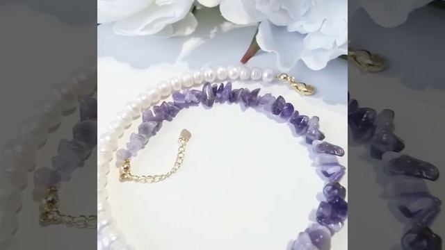 Колье из аметиста и жемчуга барокко культивированного смотреть онлайн