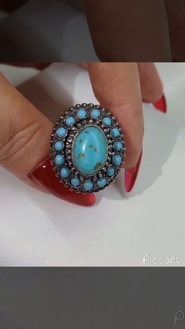 Экстравагантное.. массивное антикварное кольцо. Серебро 925. Природная иранская бирюза. Огонь!)🔥 смотреть онлайн