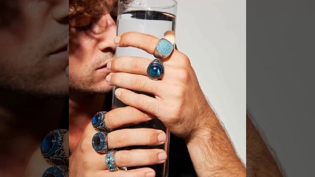 Vintage Men's Handmade Turkish Ring Ancient Silver Color Blue Tiger Eye Stone Ring 2021 смотреть онлайн