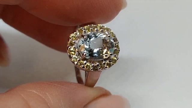 Кольцо с бразильским аквамарином 1.68ct (9х7мм) и сапфирами Сонгеа (Танзания), лампы смотреть онлайн