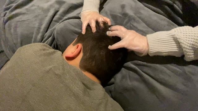 ASMR⚡️Some gentle hair stroking / hair play with gloves on (real person) смотреть онлайн