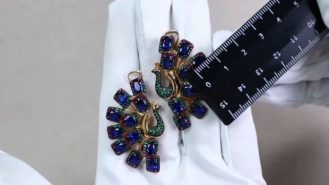 Золотые серьги Александра с фианитом и гидротермальным сапфиром кл2672а-27ск-зр смотреть онлайн