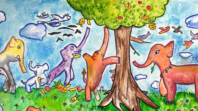 ART - 10 Elephant Paintings by Emilie Barton (8-years-old) смотреть онлайн