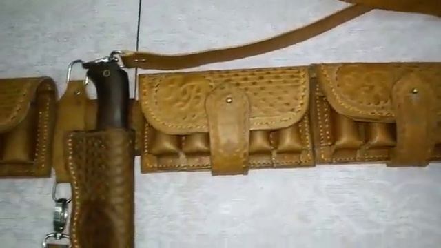 Патронташ из кожи растительного дубления. смотреть онлайн