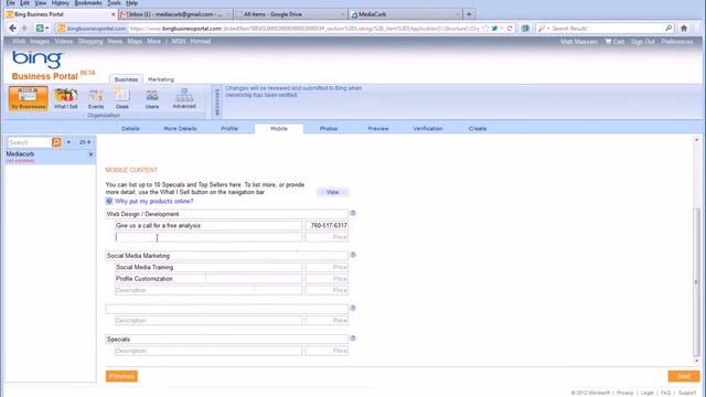 Mobile Section of Bing Business Page смотреть онлайн